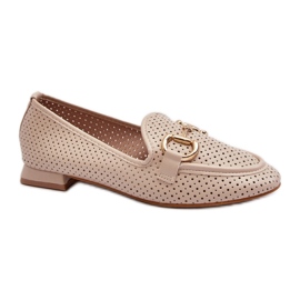Dámské mokasíny s béžovým zdobením