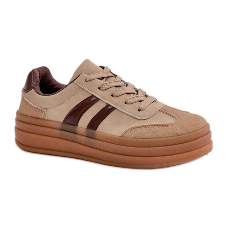 Hnědé sportovní boty na platformě hnědý