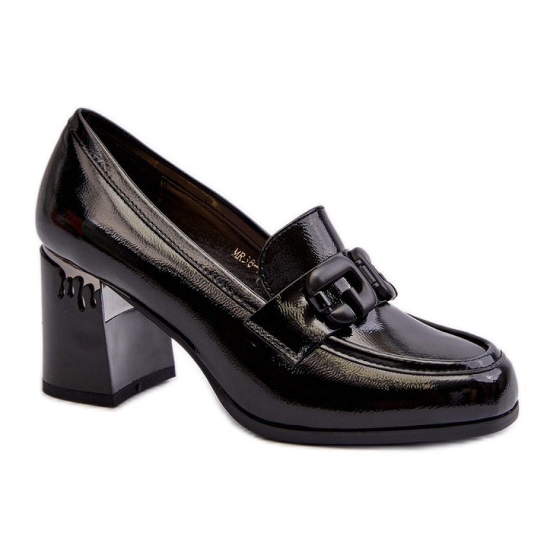 S.Barski Dámské boty na vysokém podpatku, černé lakované černá