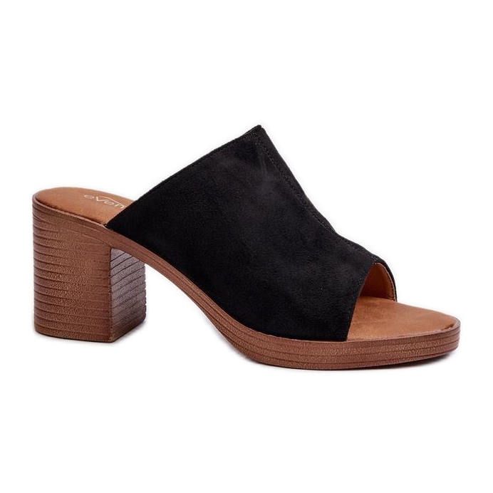 Elegantní černé žabky na vysokém podpatku černá