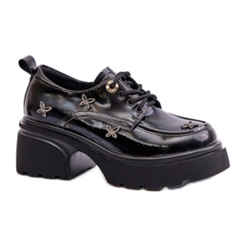 Dámské boty zdobené detaily Black Lacquer černý