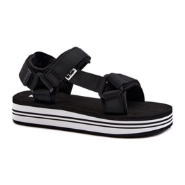 Dámské sandály na platformě Lee Cooper Black/White černá