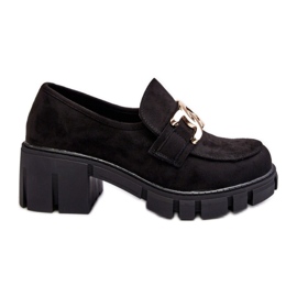 Dámské boty na vysokém podpatku s černým zdobením černá