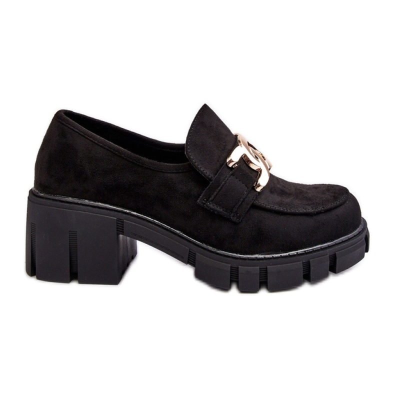 Dámské boty na vysokém podpatku s černým zdobením černá