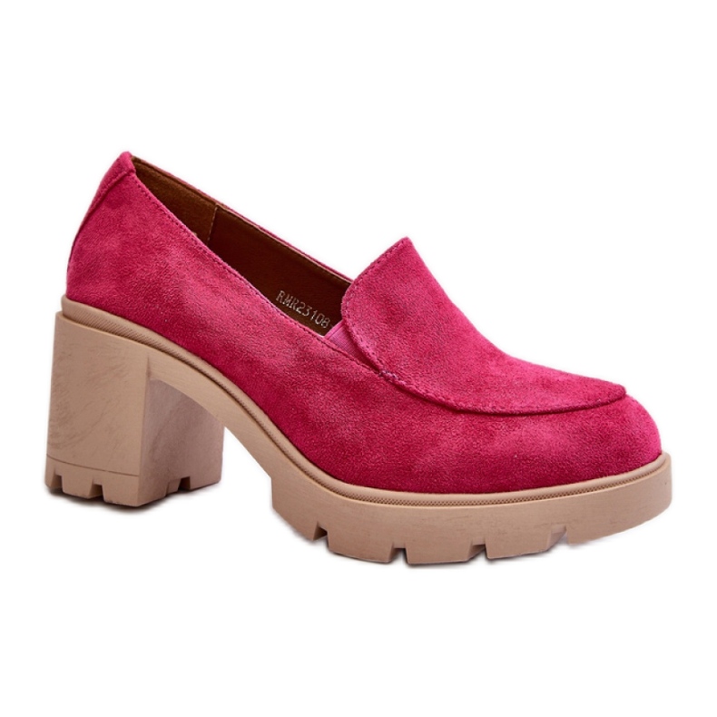 Dámské boty na vysokém podpatku a platformě Fuchsia růžový