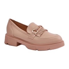 Dámské mokasíny s béžovým zdobením