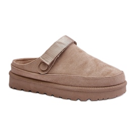 Béžové dámské pantofle na platformě béžový Béžové dámské pantofle na platformě béžový