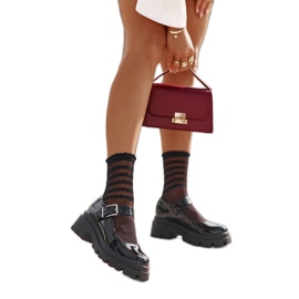 Dámské lakované boty s přezkou Black Lakier černý