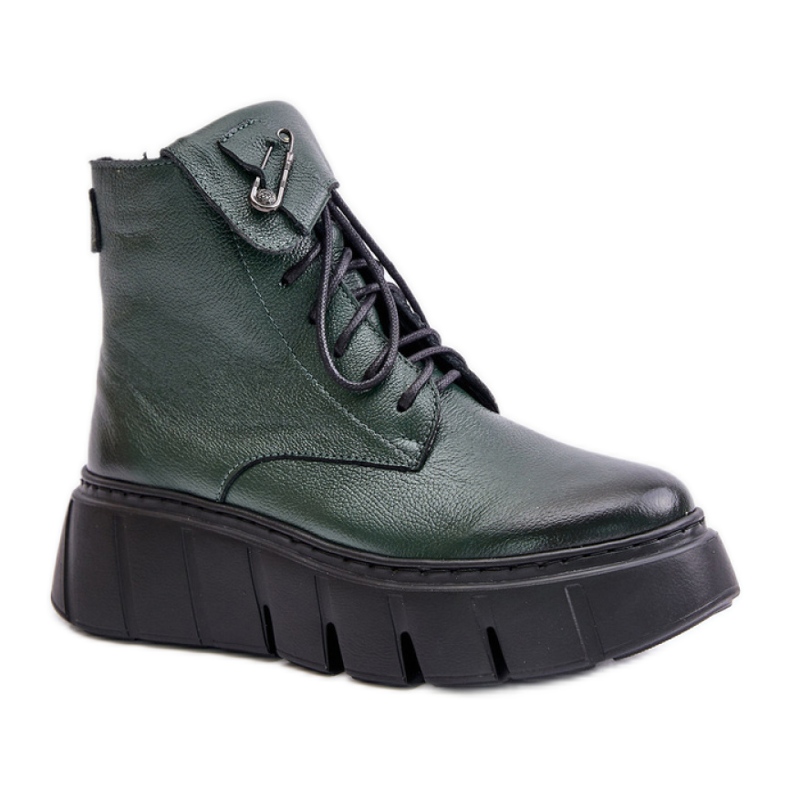 Zazoo Dámské tmavě zelené boty na platformě zelená Zazoo Dámské tmavě zelené boty na platformě zelená