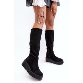Step in style Model S.Barski HY53-8 Černé kozačky - Krok ve stylu černý