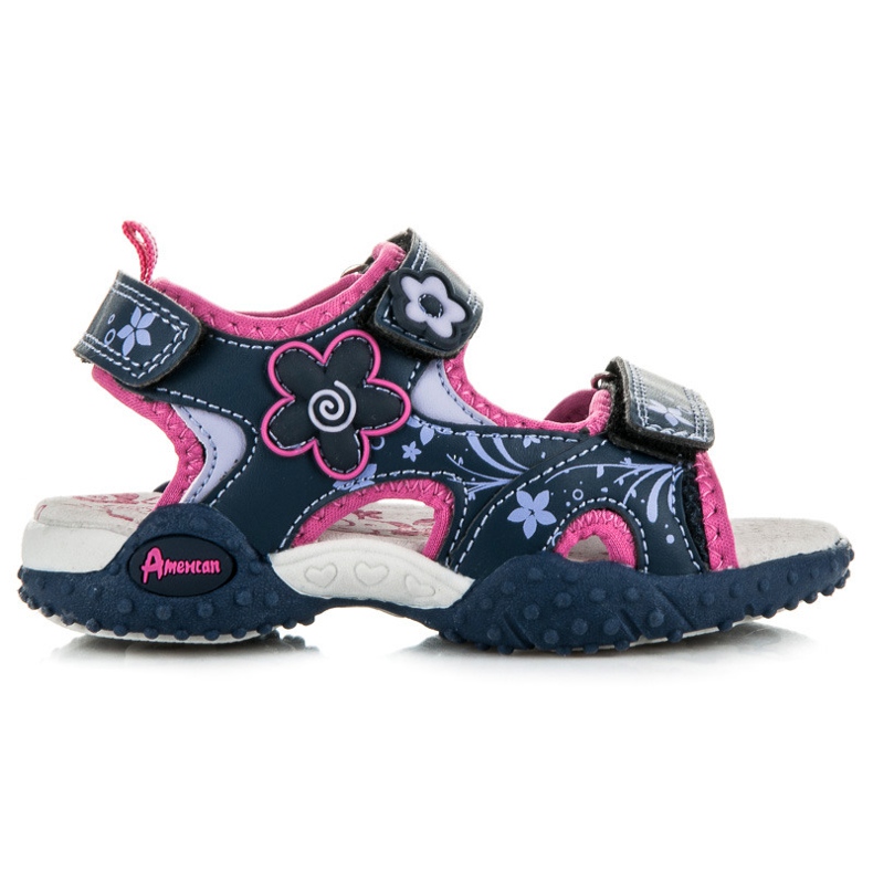 American Club Sandály S Květinami modrý
