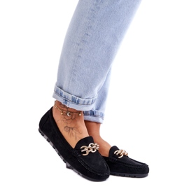 Dámské semišové nazouvací mokasíny černé černá