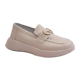 Dámské kožené mokasíny S.Barski Beige béžový