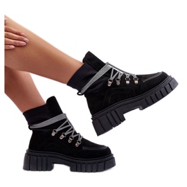 Kotníkové boty Model Acorn 88-65 Black Suede - Step in style černý