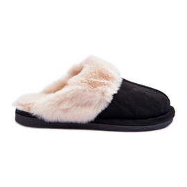 Černé dámské pantofle s kožíškem černý