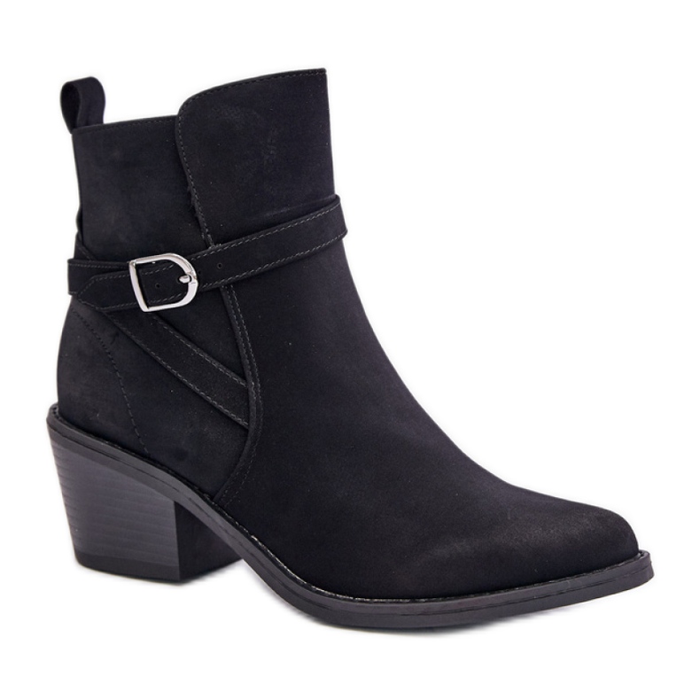 Černé kovbojské boty na vysokém podpatku černá