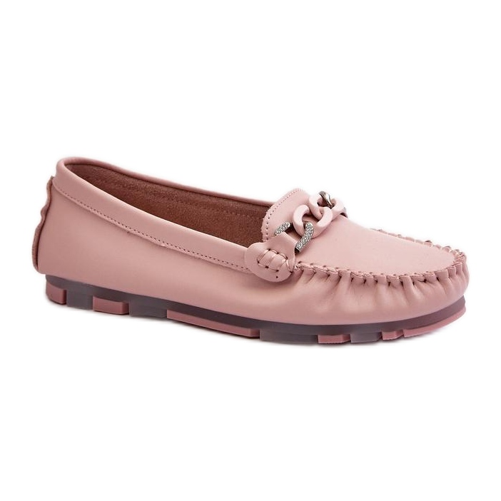 Dámské mokasíny se zdobením S.Barski Pink růžový Dámské mokasíny se zdobením S.Barski Pink růžový