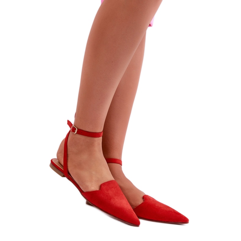 Step in style Balerínky Model Ellesara JH265 Red - Krok ve velkém stylu červené