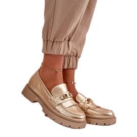 Step in style Mokasíny Model Zanita GQ8-010 Gold - Krok ve stylu žluť