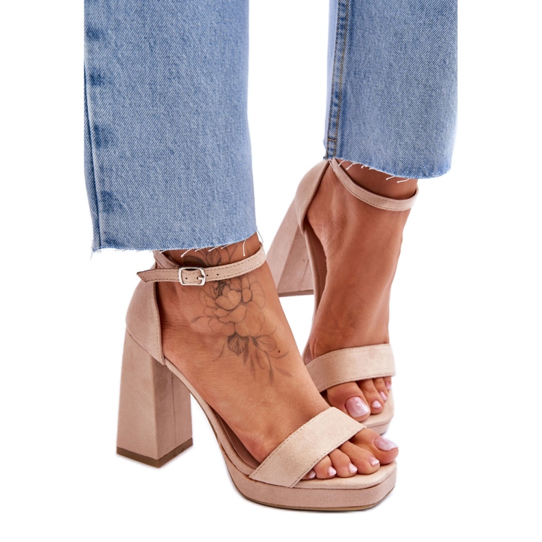 Step in style Sandály Model Merila LC-29 Beige - Krok ve velkém stylu béžový