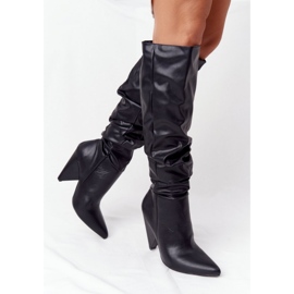 Step in style Boty Model Lu Boo XW37355 Black Leather - Krok ve stylu černá