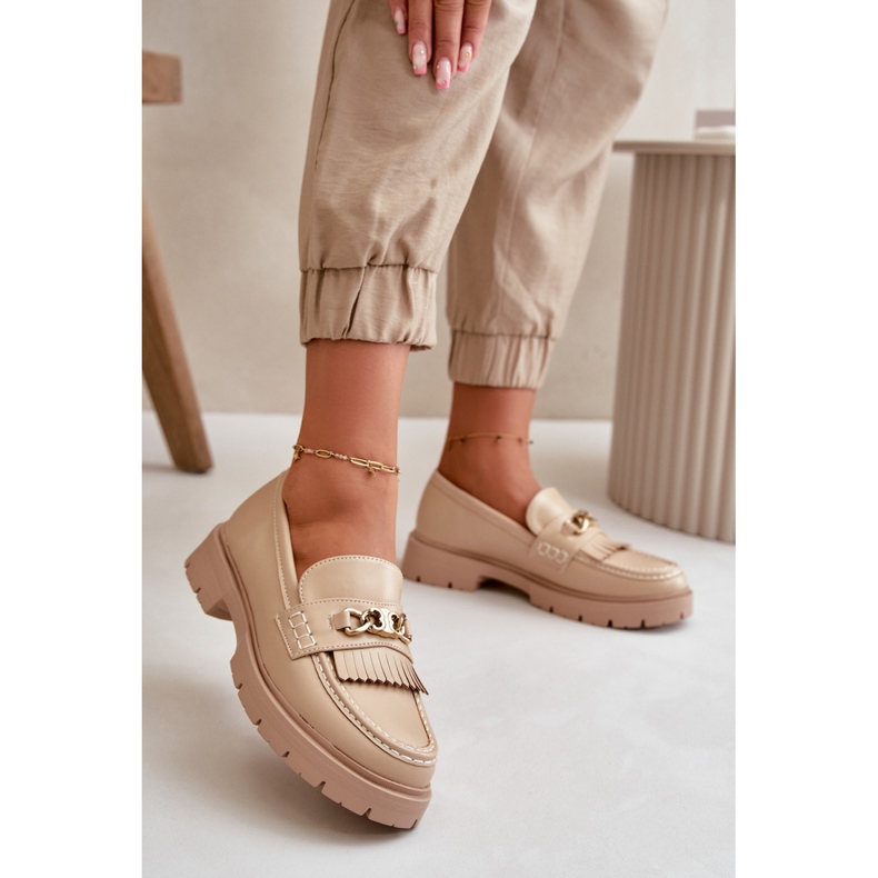 Step in style Mokasíny Model Zanita GQ8-010 Beige - Krok ve stylu béžový