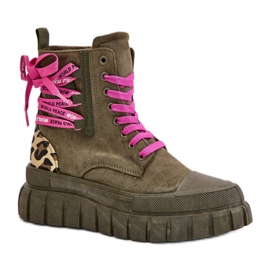 Step in style Boty Model Edidda 24BT26-7378 Leopard/Green – krok ve stylu zelený