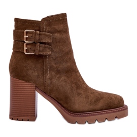 Step in style Kozačky Model Makeline H8-526 Olive Suede - Krok ve velkém stylu zelený