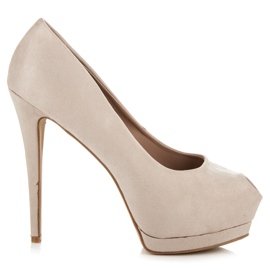 Vices Semišové podpatky s otevřenou špičkou hnědý