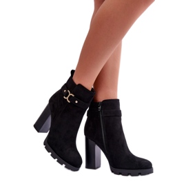 Step in style Kozačky Model Liani F38-1 Black Suede - Krok ve velkém stylu černý