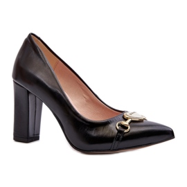 Step in style Lodičky Model Zazoo 2453/OS Černá kůže - Krok ve stylu černý