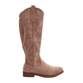 Step in style Model S.Barski HY66-132 Béžové kozačky - Krok ve stylu béžový
