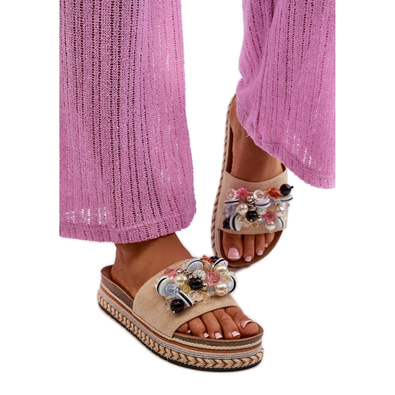 Step in style Sandálové žabky Model S.Barski HY077 Béžová - Krok ve stylu béžový