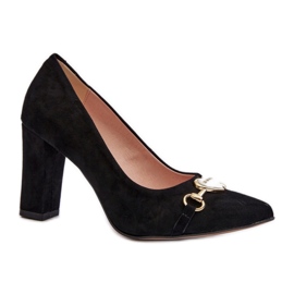 Step in style Lodičky Model Zazoo 2453/OS Black Suede - Krok ve velkém stylu černý