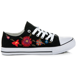 Šněrovací tenisky se záplatami černá