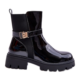 Chelsea boty Model Elspetia F35-1 Black Varnish - Step in style černý