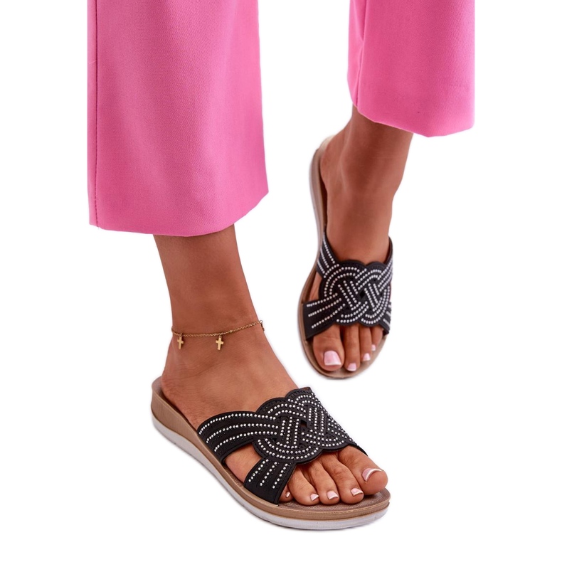 Step in style Sandálové žabky Model Inblu BV000037 Black - Krok ve velkém stylu černá Step in style Sandálové žabky Model Inblu BV000037 Black - Krok ve velkém stylu černá