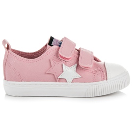 L&H Velcro spony s eko kožou růžový