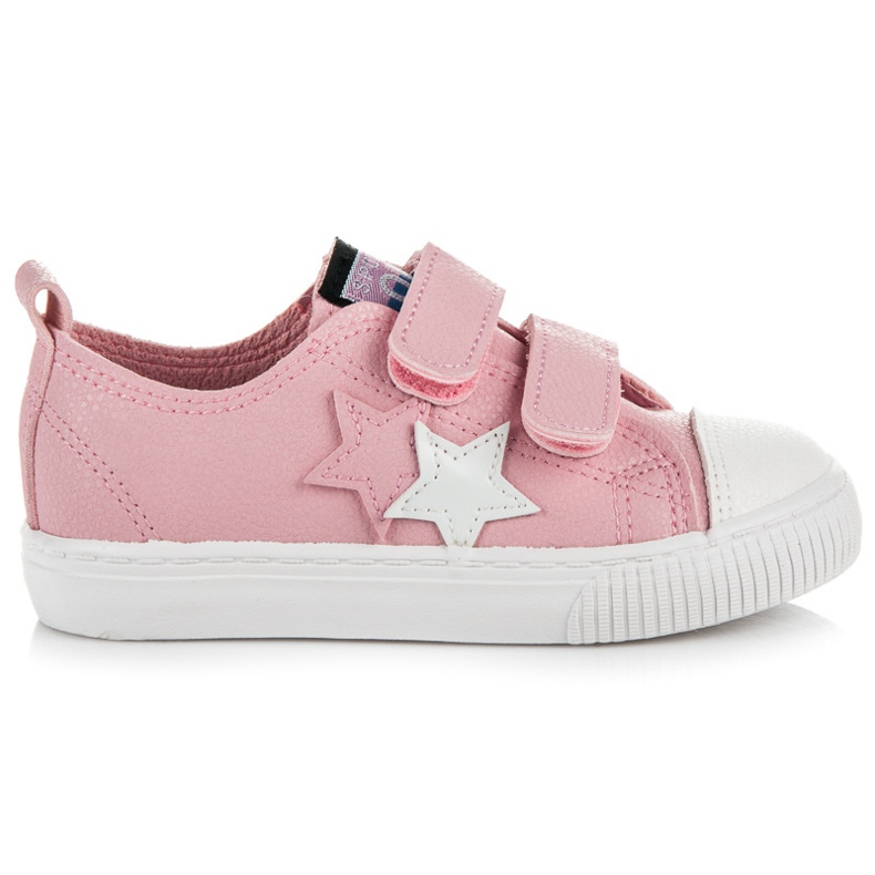 L&H Velcro spony s eko kožou růžový