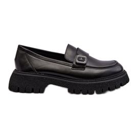 Step in style Mokasíny Model Flanila 62124 černá kůže – krok ve stylu černý