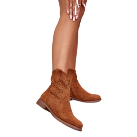 Step in style Boty Model S.Barski HY42-135 Camel - Krok ve velkém stylu hnědý