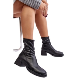Step in style Boty Model Aphroteia 23BT35-6449 Black Leather - Krok ve stylu černý