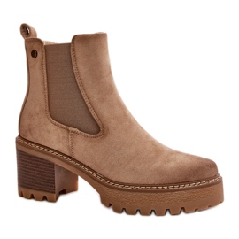 Step in style Kozačky Model Irissinae KE217 Béžová - Krok ve velkém stylu béžový