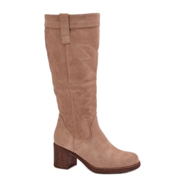 Step in style Kozačky Model Erisorae CHC321 Béžová - Krok ve velkém stylu béžový