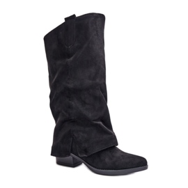 Semišové boty Cowboy Model Black černý