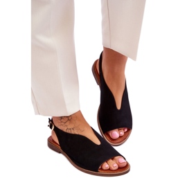 Step in style Sandály Model Lewski Boty 3220/X Black Suede - Krok ve stylu černý