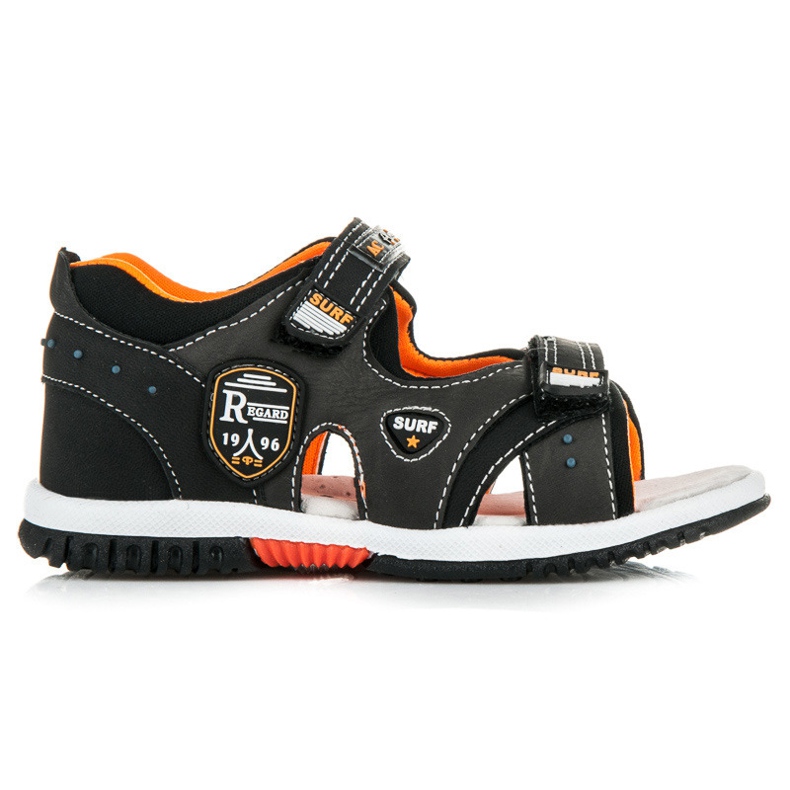 American Club Letní obuv se suchým zipem černá