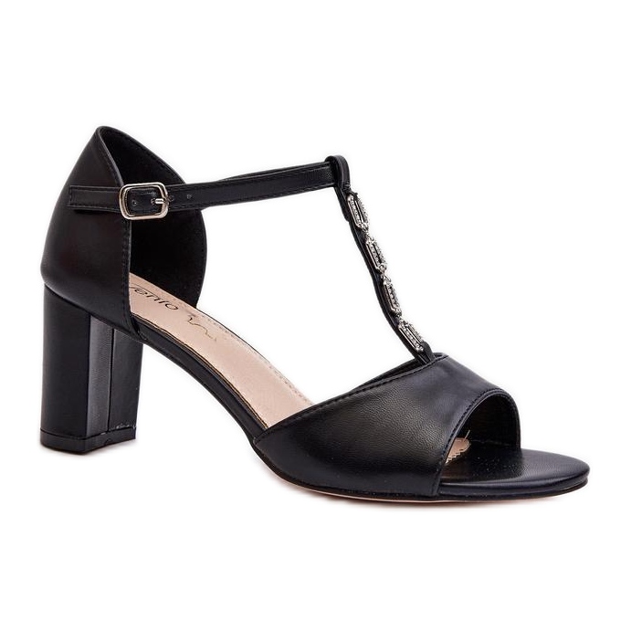 Sandály s ozdobami 24SD98-7148 černé černá
