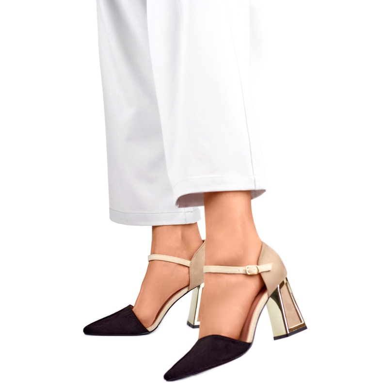 Dámské sandály 8338-268B béžové a černé černá