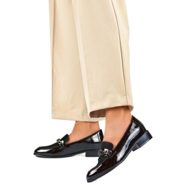 Dámské boty s řetízkem 24-12309B černé černá